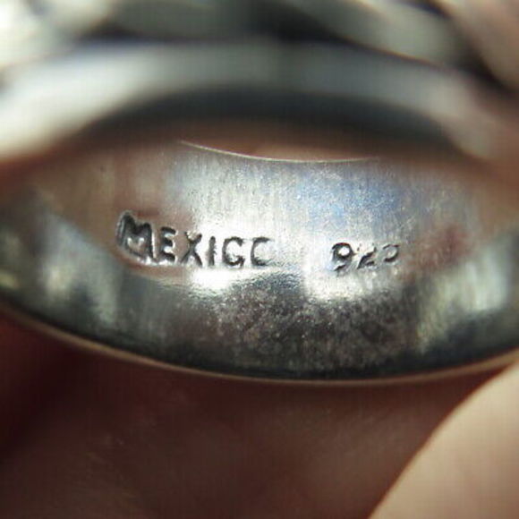 925 Sterling Silver Vintage Mexico Woven Rotating Band Oxidized Ring Size 6.25 - Picture 7 of 9
